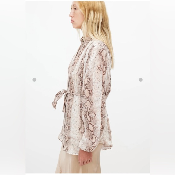 Zimmermann Snake Print Blouse in Beige and Brown size - Picture 4 of 16